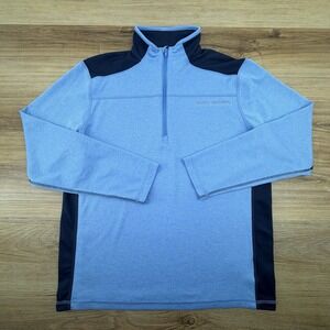 Brooks Brothers Pullover Mens Large Blue Quarter Zip Golf Lightweight Top